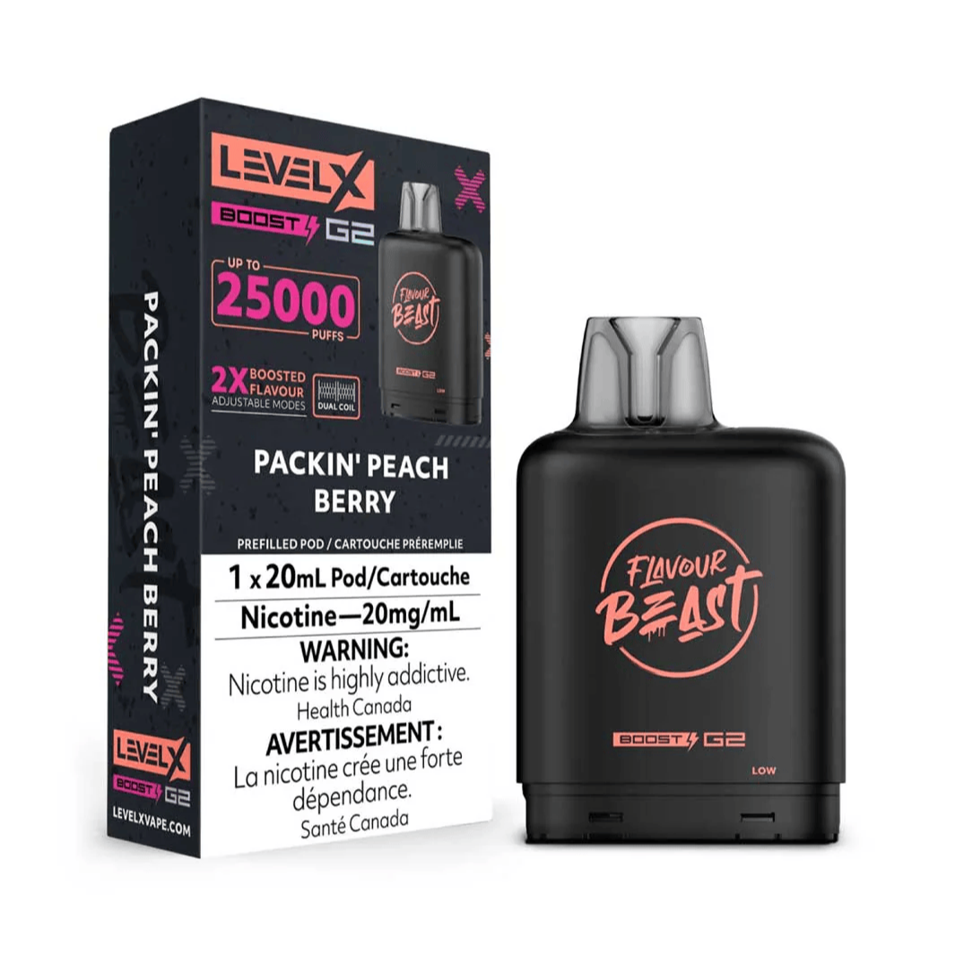 Flavour Beast Level X Boost G2 25k - Packin' Peach Berry