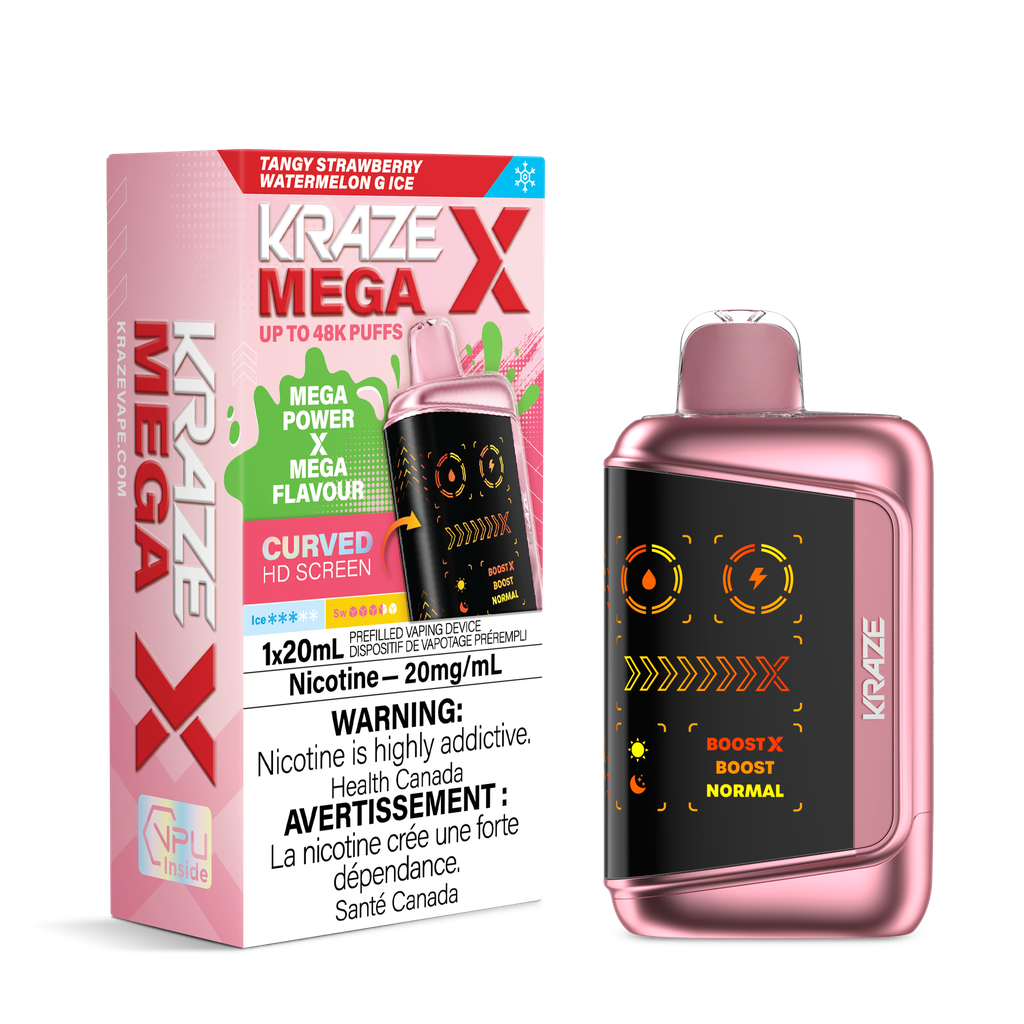 Kraze Mega X - Tangy Strawberry Watermelon G Ice