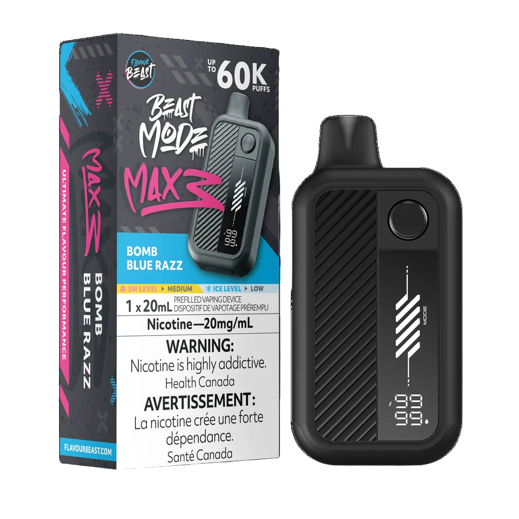 Flavour Beast Beast Mode Max 3 60k - Bomb Blue Razz