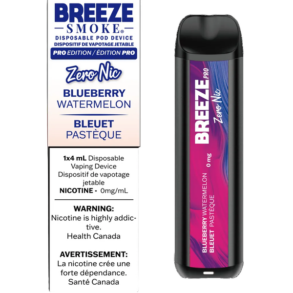 zero nicotine vape canada Breeze Nic Color:Neon Blue Best Watermelon and Watermelon Nicotine - 20mg