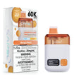 CAPSL vape device and packaging with mango peach flavor on a white background