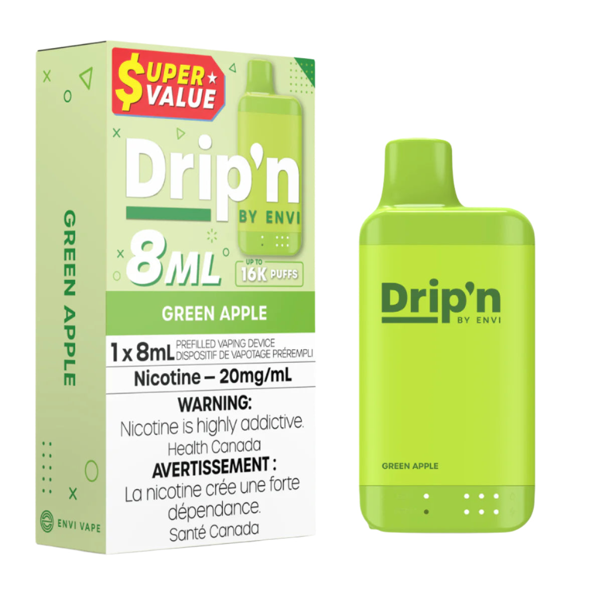Drip'n 8ML 16k - Green Apple