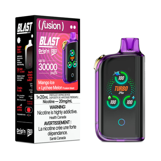Drip'n by Envi Fasta Blast 30K Disposable - Mango Ice + Lychee Melon (Fusion Series)