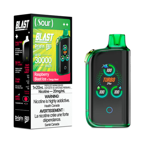 Drip'n by Envi x Fasta Blast 30K Disposable - Raspberry Blast Ice (Sour Series)