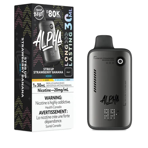 Flavour Beast ALPHA 80k - STR8 UP Strawberry Banana Iced