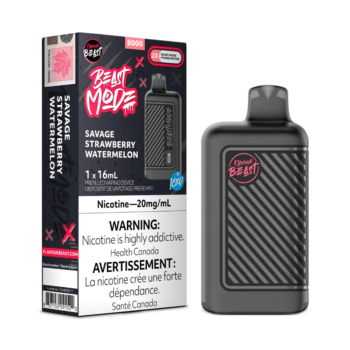 Flavour Beast Mode 8K - Savage Strawberry Watermelon Iced