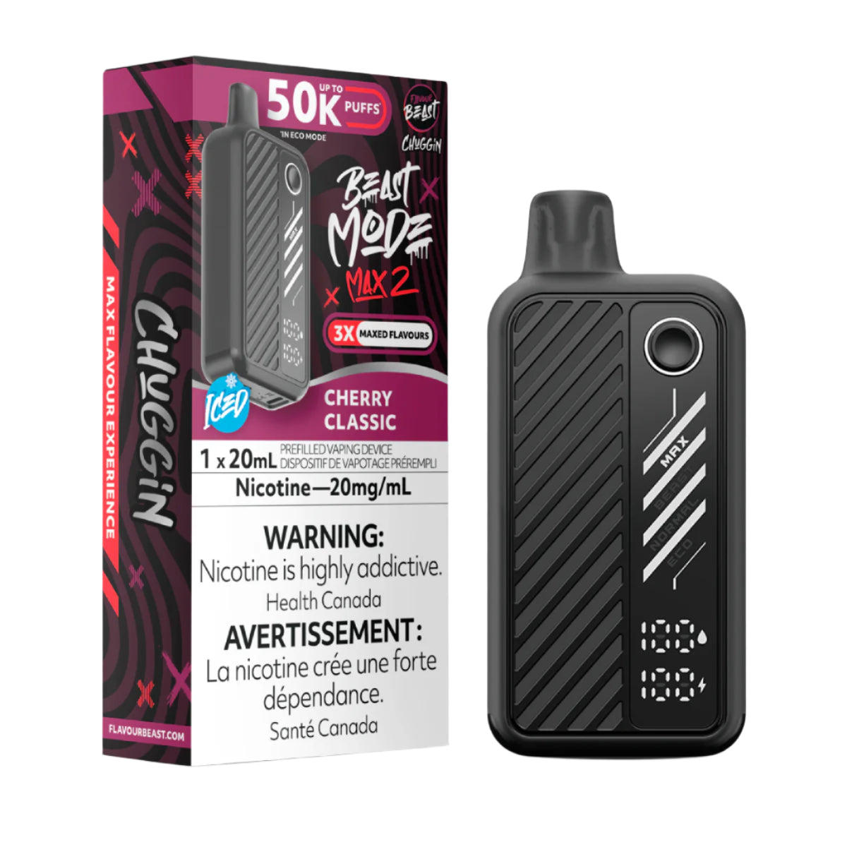 Flavour Beast Beast Mode Max 2 50K - Chuggin' Cherry Classic Iced