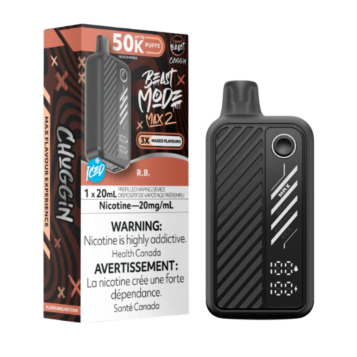 Flavour Beast Beast Mode Max 2 50k - Chuggin' R.B. Iced