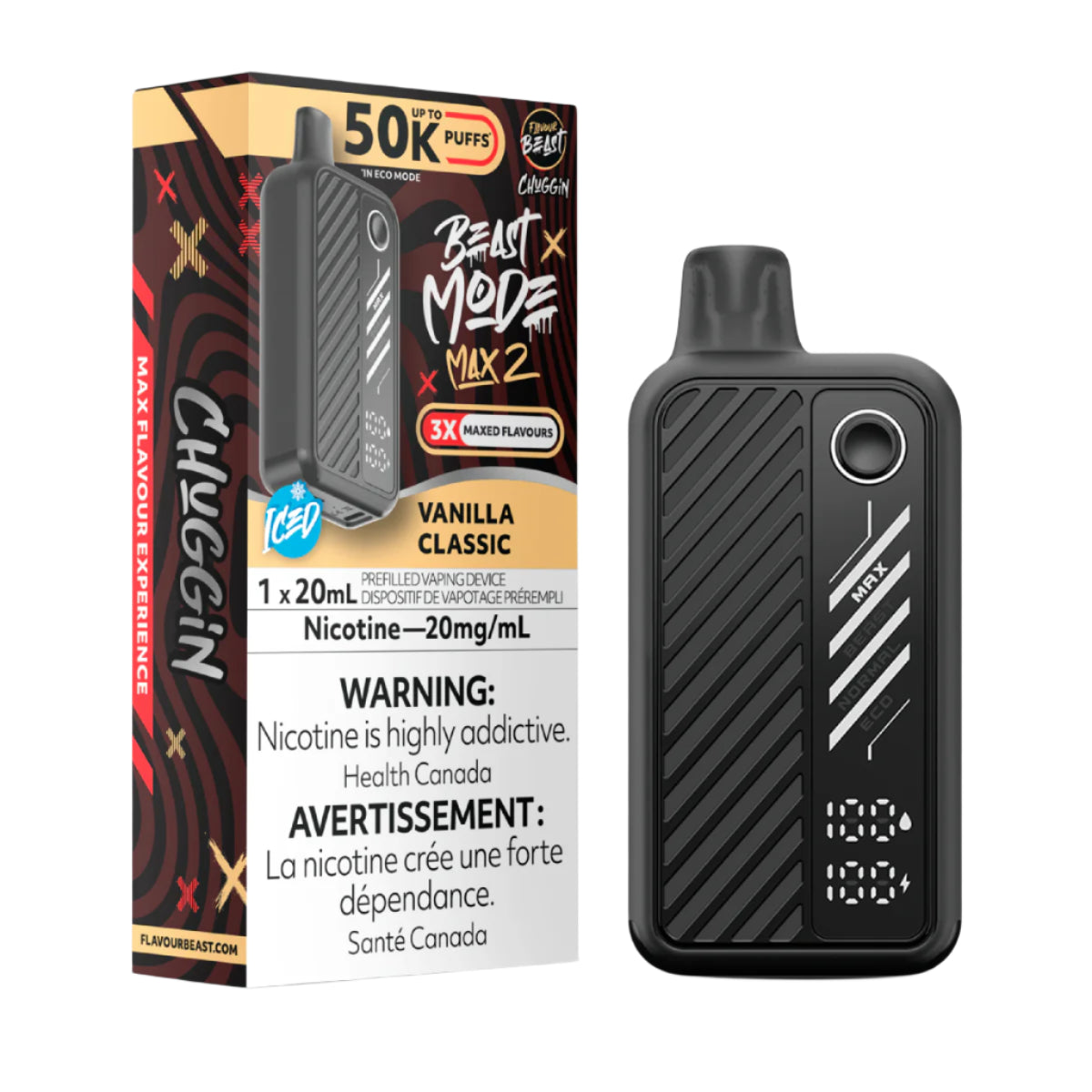 Flavour Beast Beast Mode Max 2 50k - Chuggin' Vanilla Classic Iced