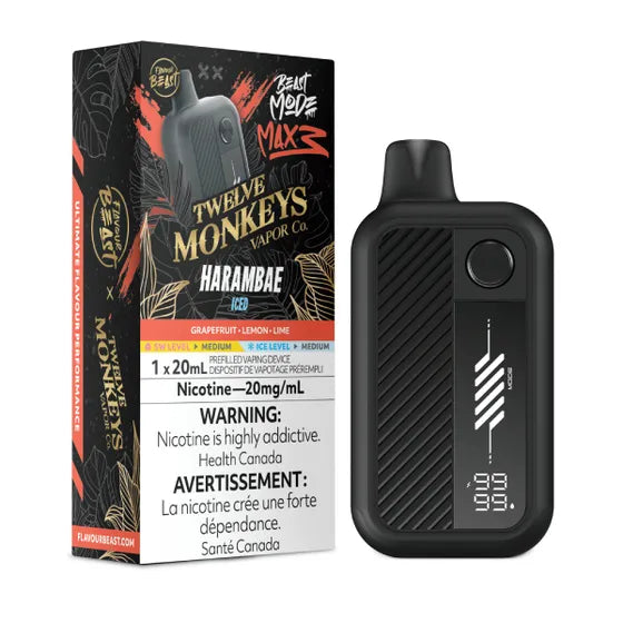 Flavour Beast Beast Mode Max 3 60k Twelve Monkeys - Harambae Iced