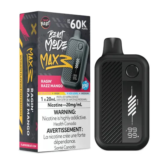 Flavour Beast Beast Mode Max 3 60k - Ragin' Razz Mango Iced (PROV)