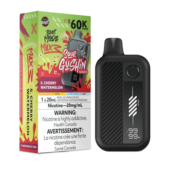 Flavour Beast Beast Mode Max 3 60k Sour Gushin Series - S. Cherry Watermelon