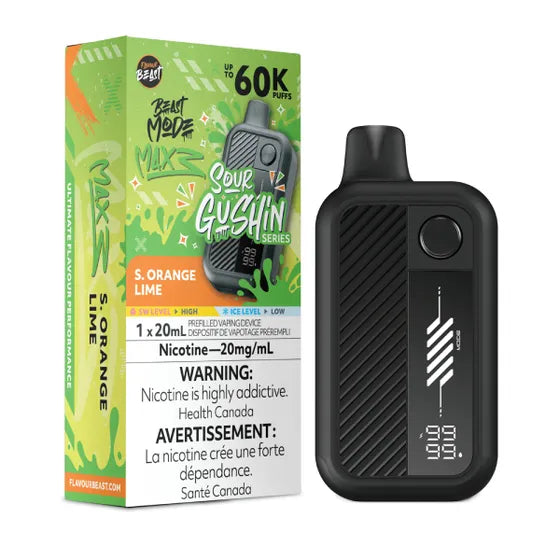 Flavour Beast Beast Mode Max 3 60k Sour Gushin Series - S. Orange Lime