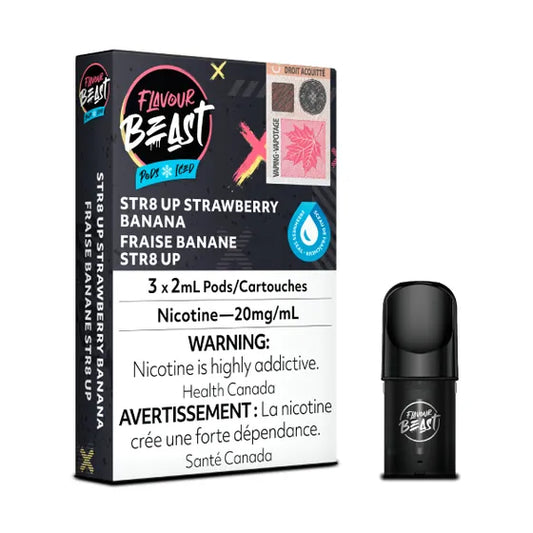 Flavour Beast Pods - Str8 Up Strawberry Banana Iced