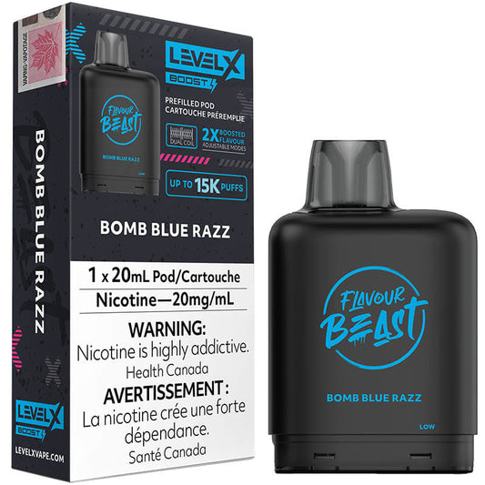 Flavour Beast - Level X Boost Pod -  Bomb Blue Razz (20mL)