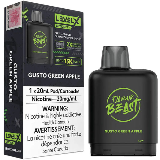 Flavour Beast - Level X Boost Pod -  Gusto Green Apple (20mL)
