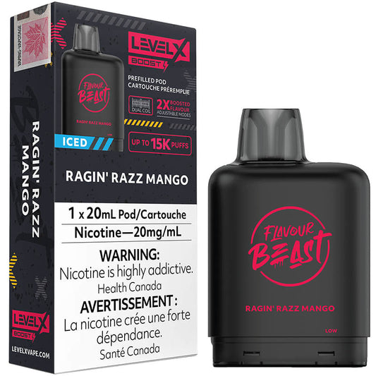 Flavour Beast - Level X Boost Pod -  Ragin' Razz Mango Iced (20mL)