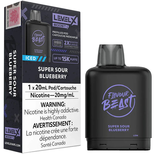 Flavour Beast - Level X Boost Pod -  Super Sour Blueberry Iced (20mL)