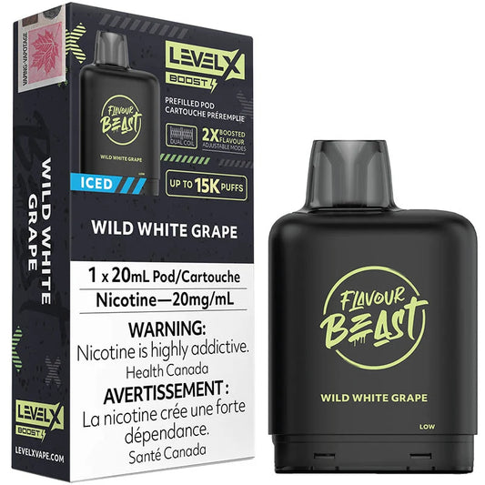 Flavour Beast - Level X Boost Pod -  Wild White Grape Iced (20mL)