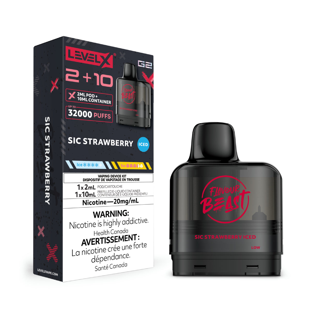 Flavour Beast Level X G2 2+10 - Sic Strawberry Iced