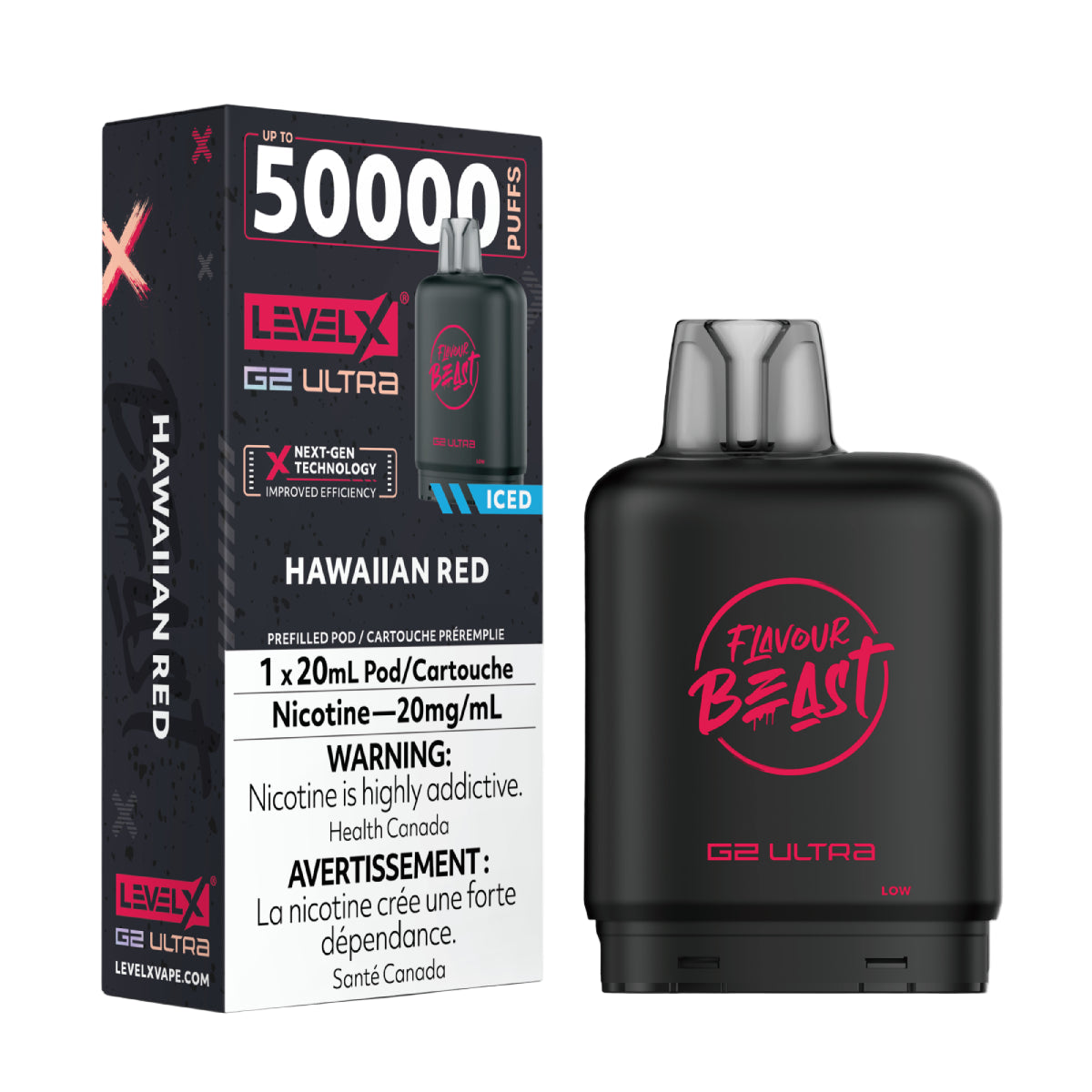 Flavour Beast Level X G2 Ultra 50k - Hawaiian Red Iced