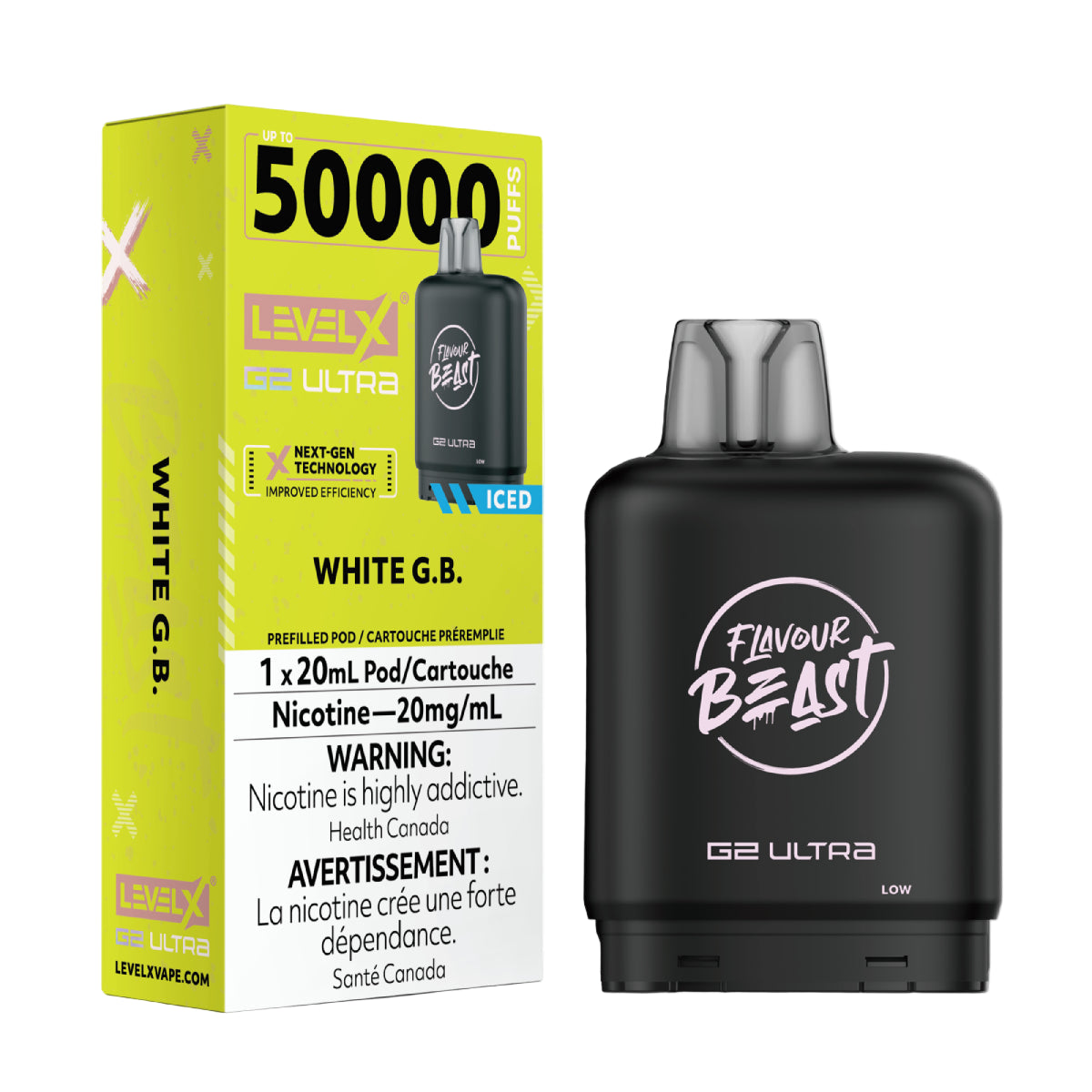 Flavour Beast Level X G2 Ultra 50k - White G.B. Iced