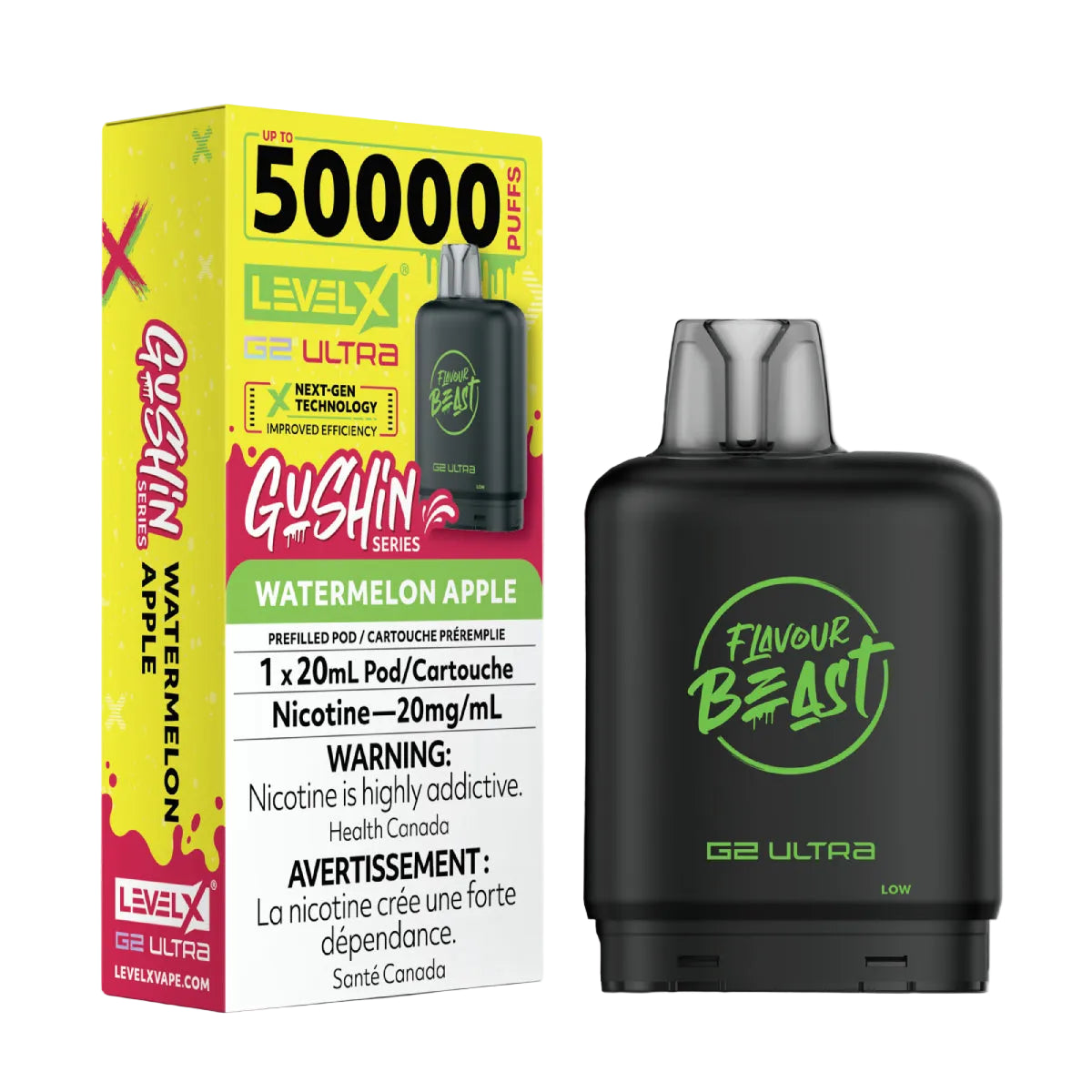 Flavour Beast Level X G2 Ultra 50k - Gushin Watermelon Apple