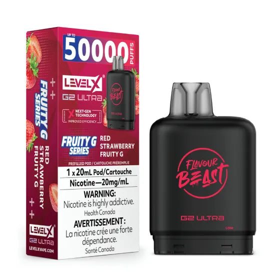 Flavour Beast Level X G2 Ultra 50k - Red Strawberry Fruity G