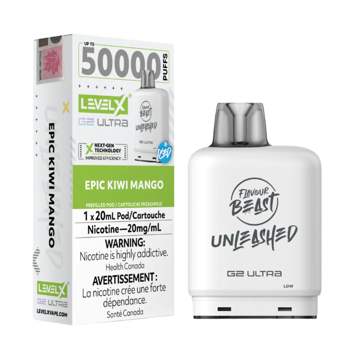 Flavour Beast Unleashed Level X G2 Ultra 50k - Epic Kiwi Mango Iced