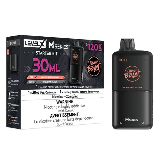 Flavour Beast Level X M Series 120k Starter Kit - Packin' Peach Berry