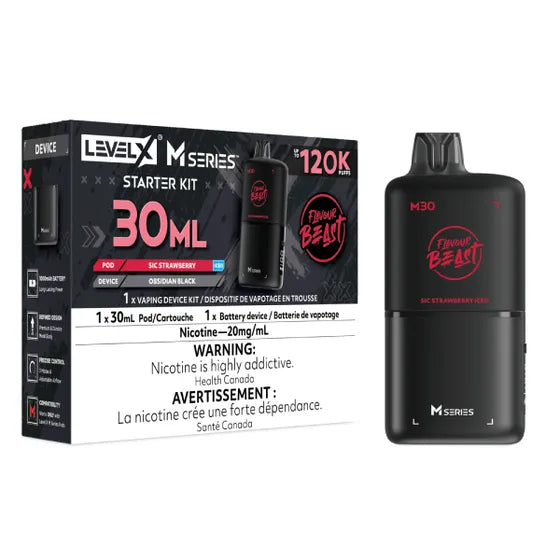 Flavour Beast Level X M Series 120k Starter Kit - Sic Strawberry Iced