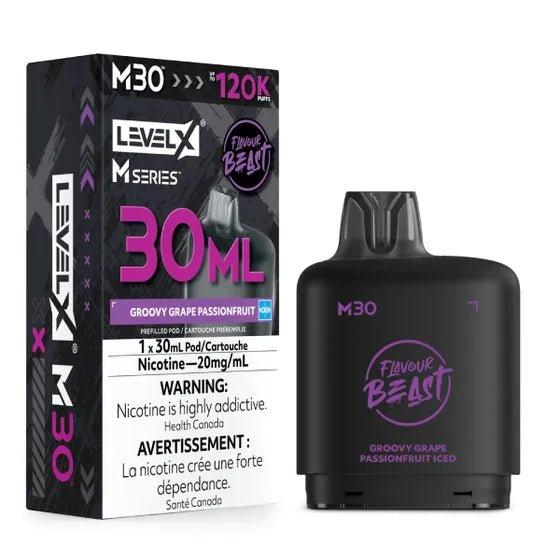 Flavour Beast Level X M Series 120k - Groovy Grape Passionfruit Iced