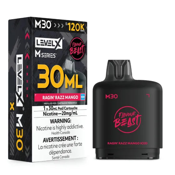 Flavour Beast Level X M Series 120k - Ragin' Razz Mango Iced (PROV)