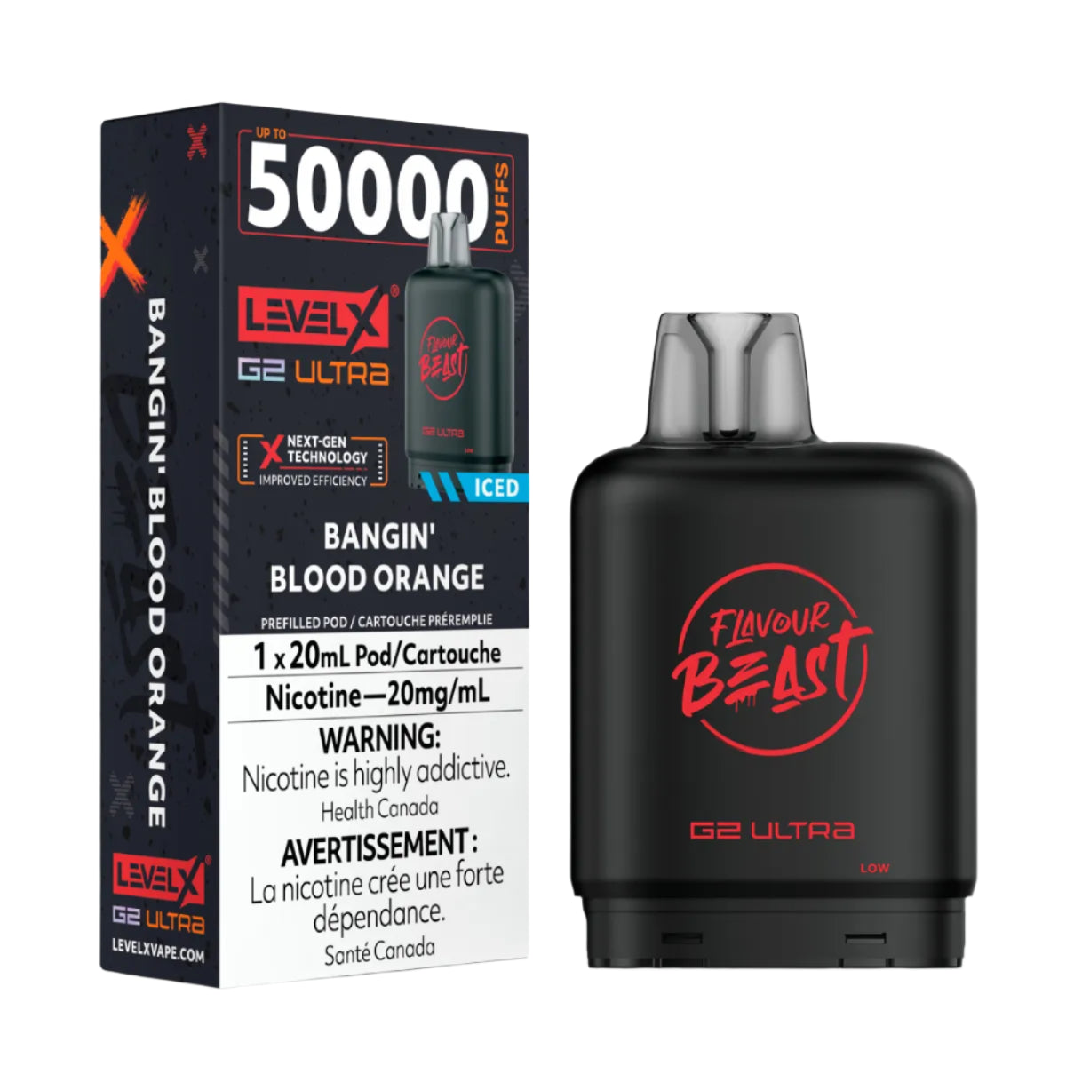 Flavour Beast Level X G2 Ultra 50k - Bangin' Blood Orange Iced (PROV ...