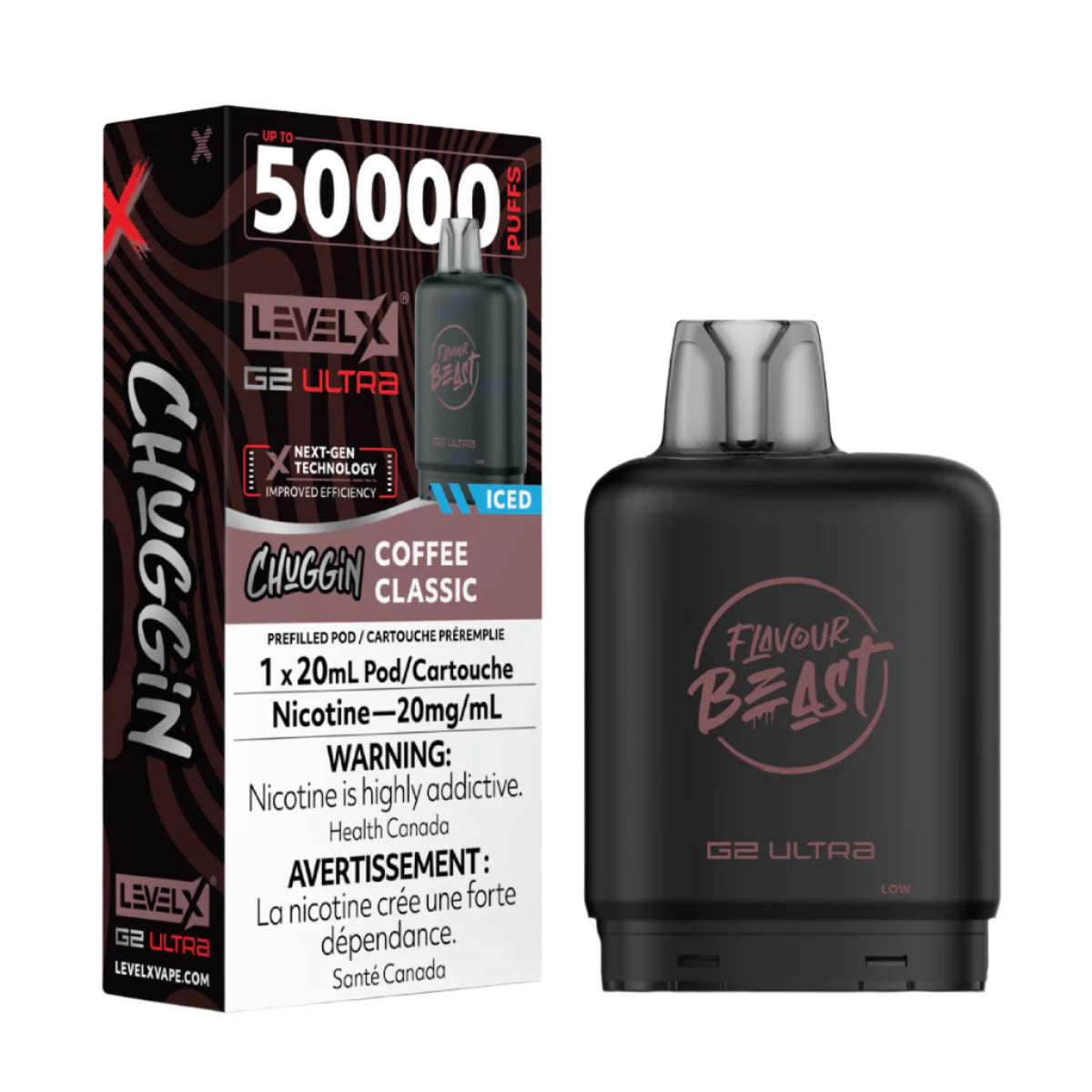 Flavour Beast Level X G2 Ultra 50k - Chuggin' Coffee Classic Iced