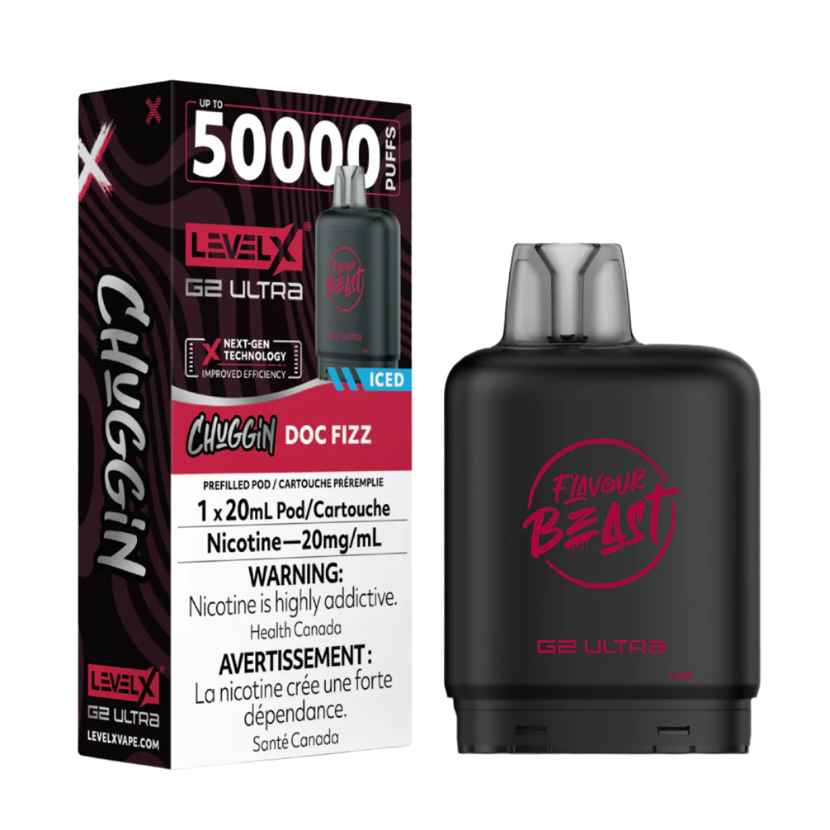Flavour Beast Level X G2 Ultra 50k - Chuggin' Doc Fizz Iced