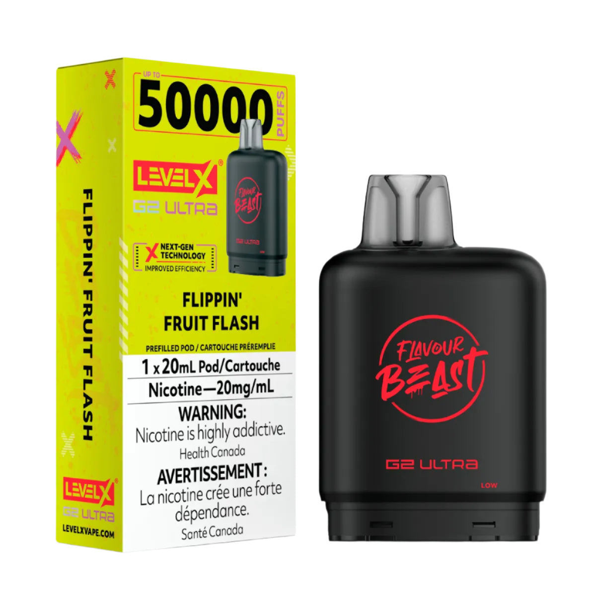 Flavour Beast Level X Ultra G2 50k - Flippin' Fruit Flash