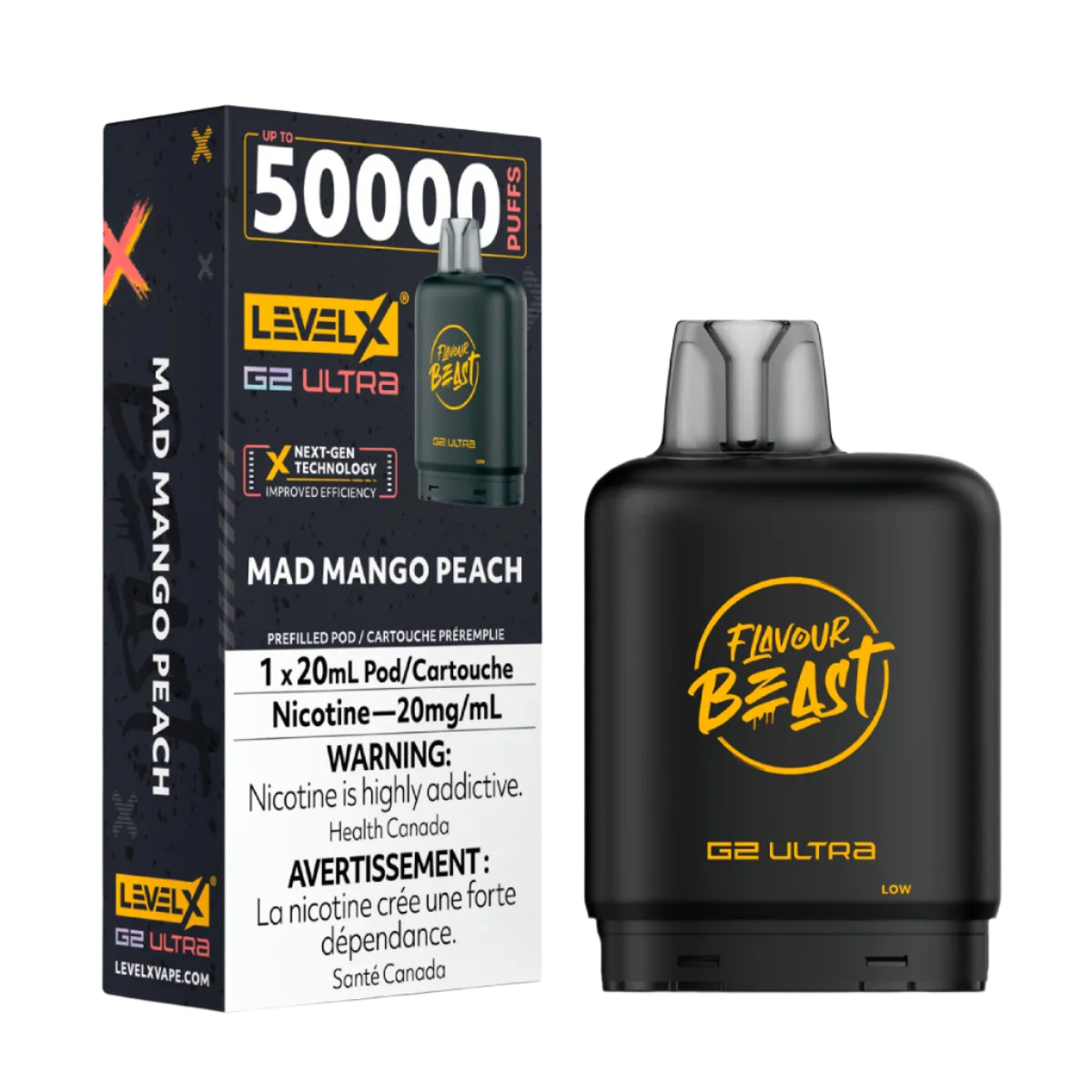 Flavour Beast Level X Ultra G2 50k - Mad Mango Peach