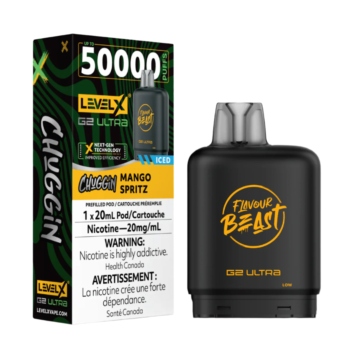 Flavour Beast Level X G2 Ultra 50k - Chuggin' Mango Spritz Iced