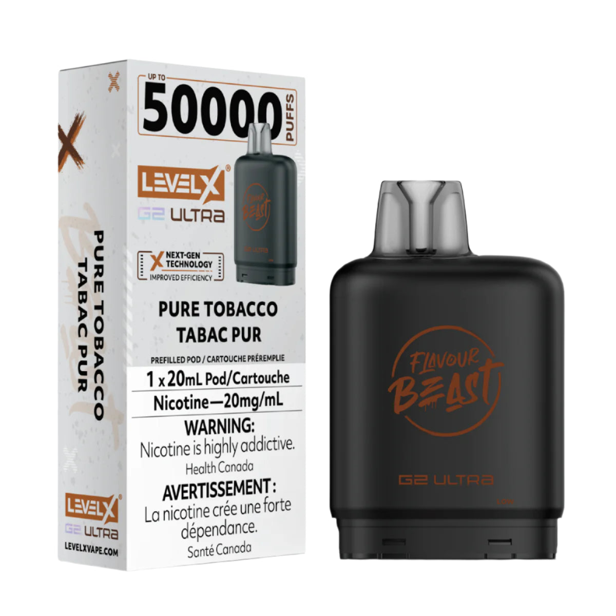 Flavour Beast Level X G2 Ultra 50k - Pure Tobacco