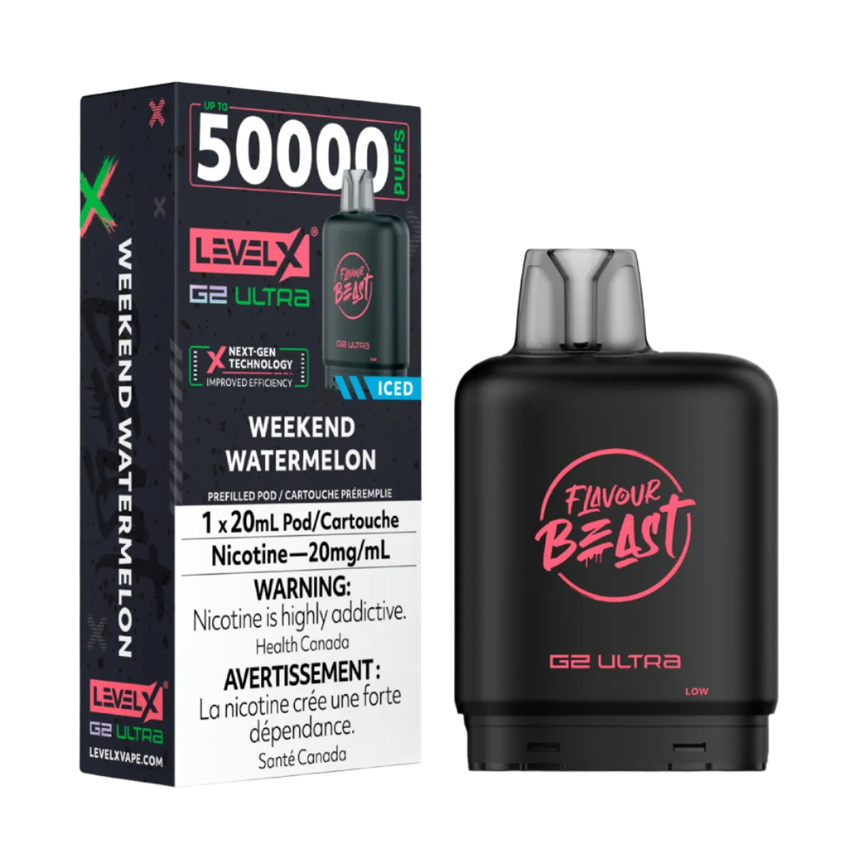 Flavour Beast Level X Ultra G2 50k - Weekend Watermelon Iced