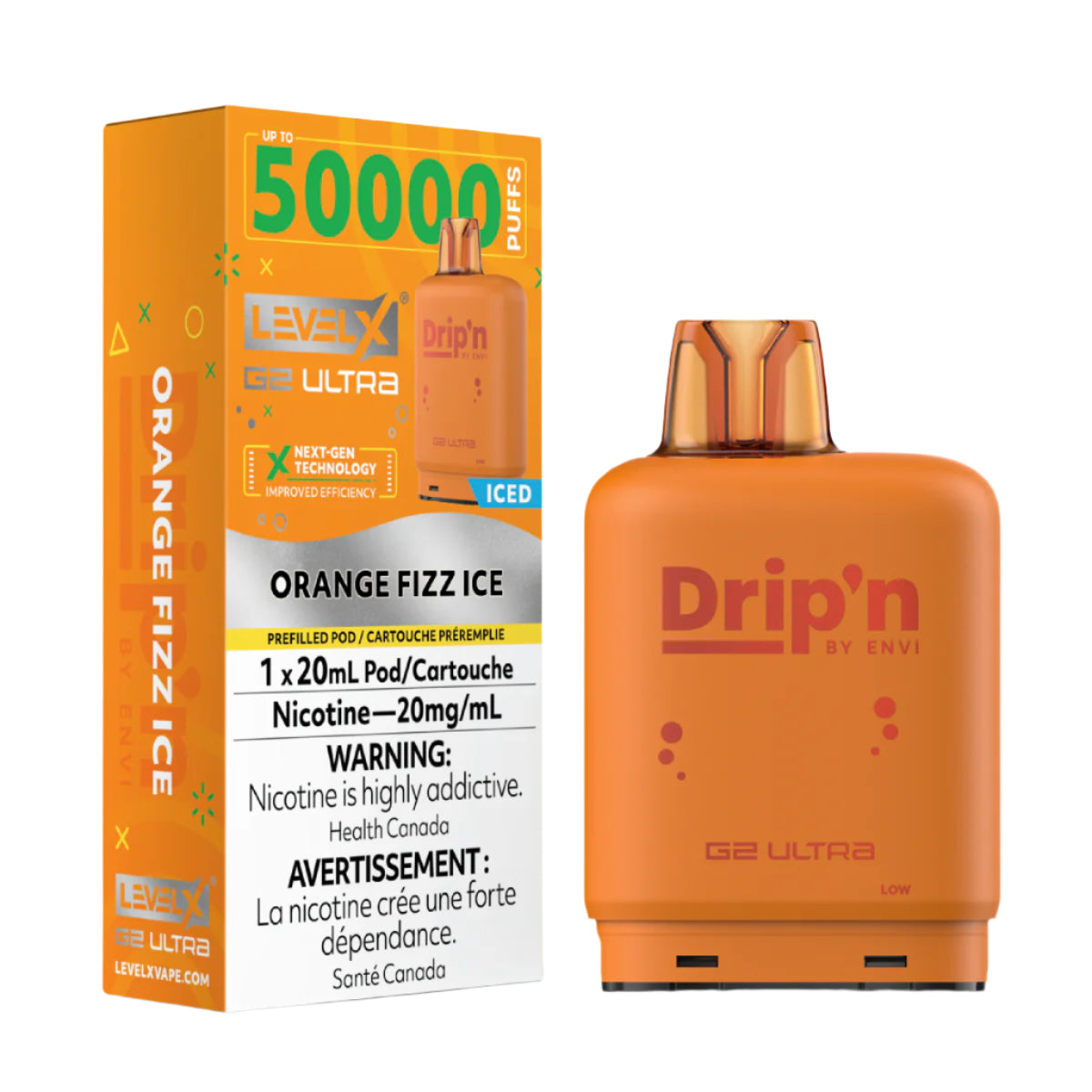 Drip'n Level X G2 Ultra 50k - Orange Fizz Ice
