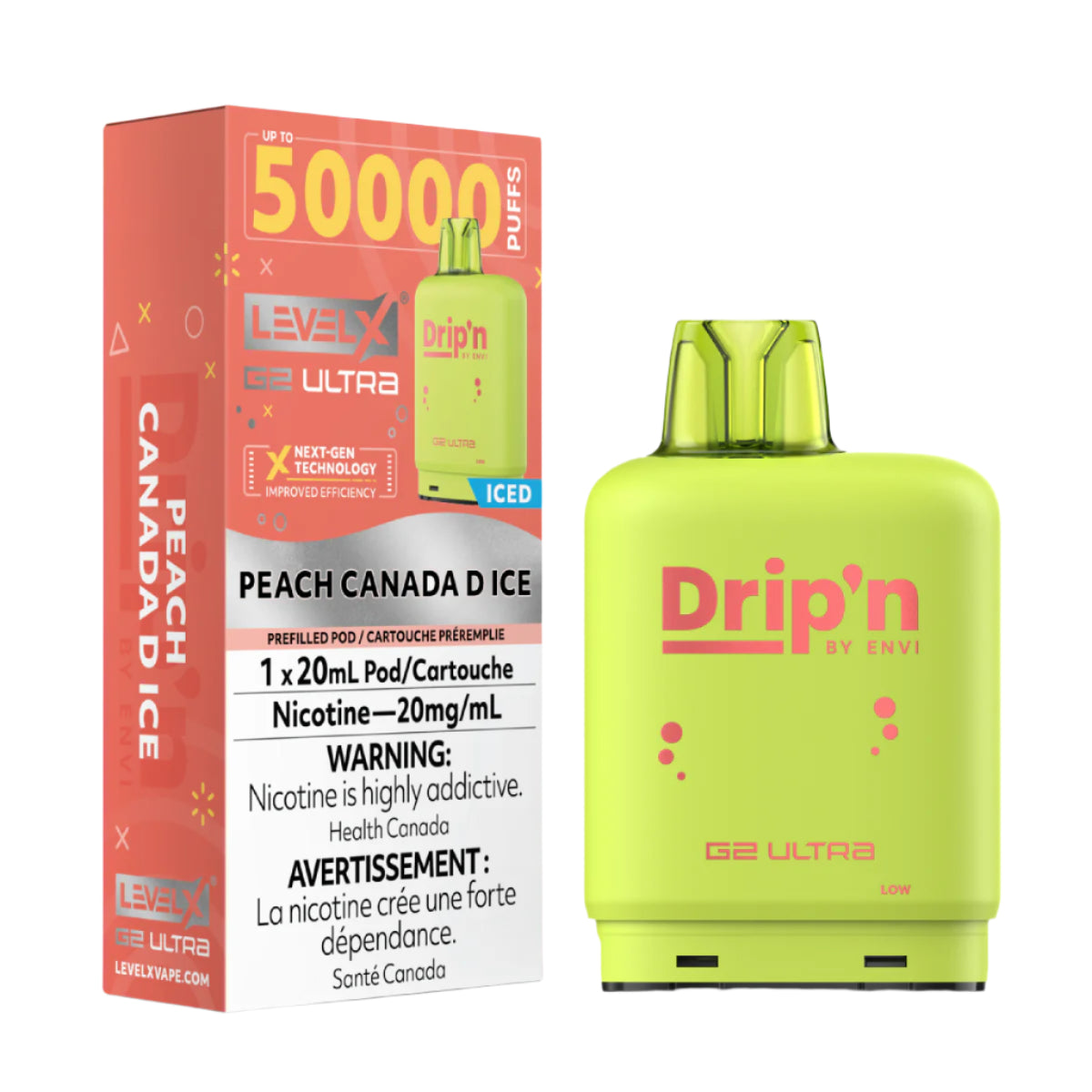 Drip'n Level X G2 Ultra 50k - Peach Canada D Ice