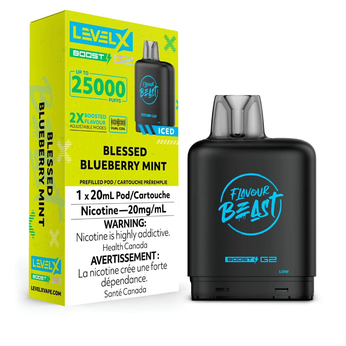 Flavour Beast Level X Boost G2 25k - Blessed Blueberry Mint Iced