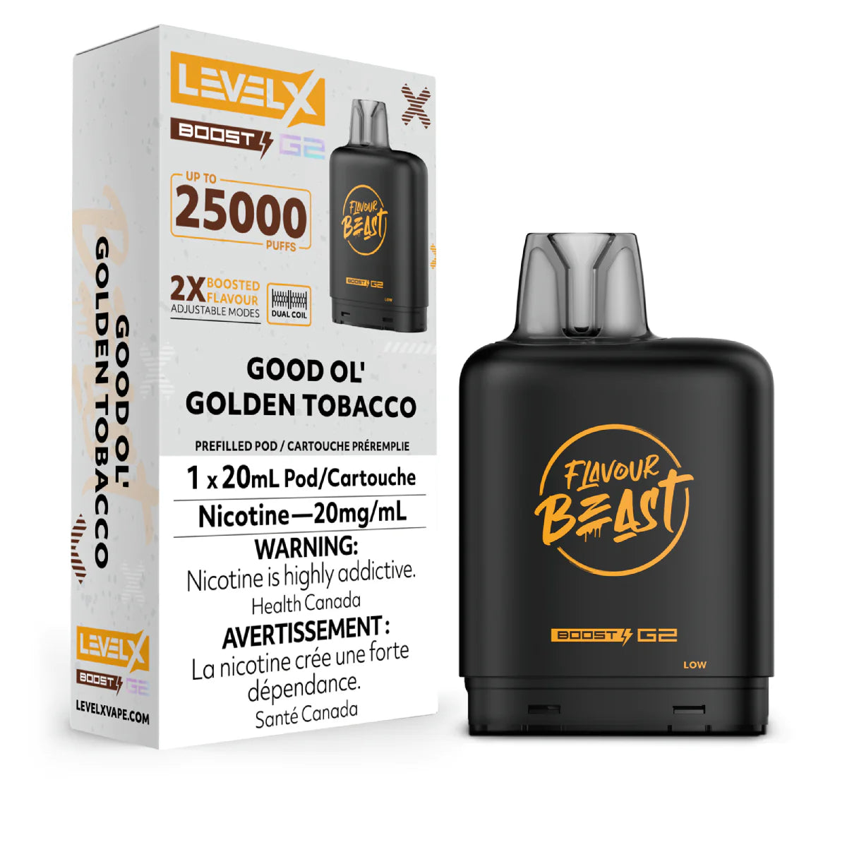 Flavour Beast Level X Boost G2 25k - Good Ol' Golden Tobacco (PROV)