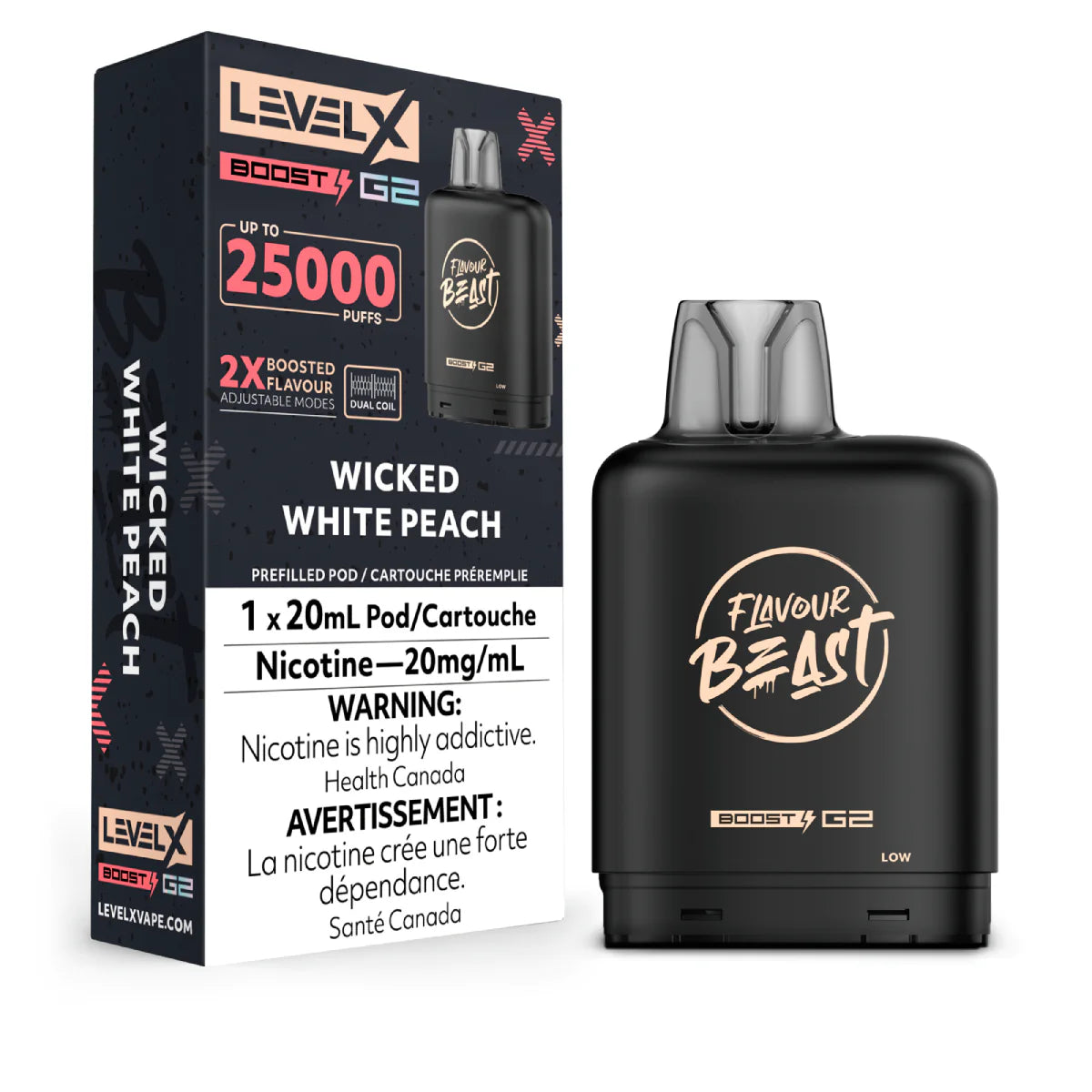 Flavour Beast Level X Boost G2 25k - Pêche blanche (PROV)