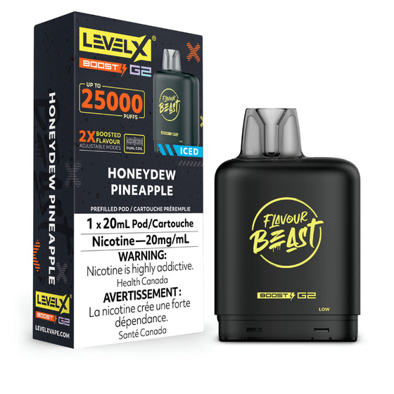 Flavour Beast Level X Boost G2 25k - Honeydew Pineapple Iced