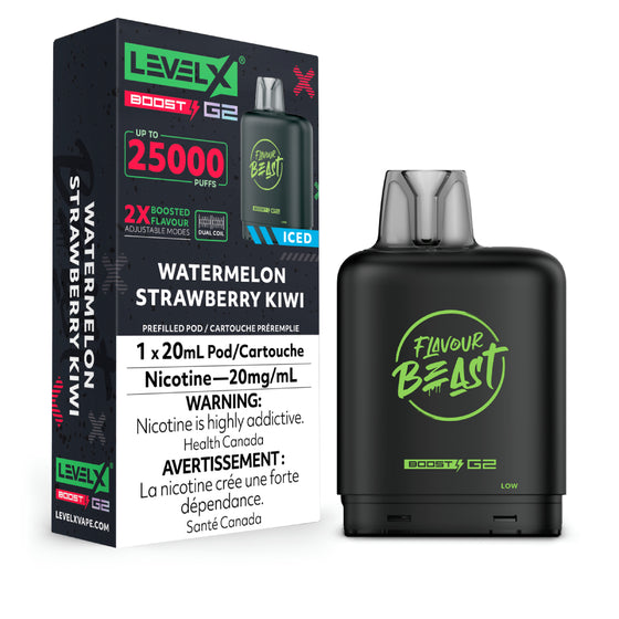 Flavour Beast Level X Boost G2 25k - Watermelon Strawberry Kiwi Ice Iced