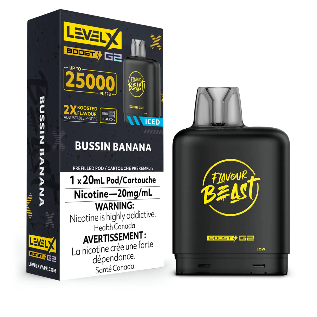 Flavour Beast Level X Boost G2 25k - Bussin Banana Iced