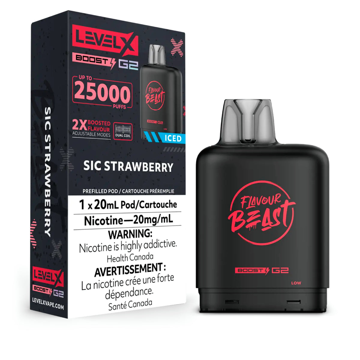 Flavour Beast Level X Boost G2 25k - Sic Strawberry Iced